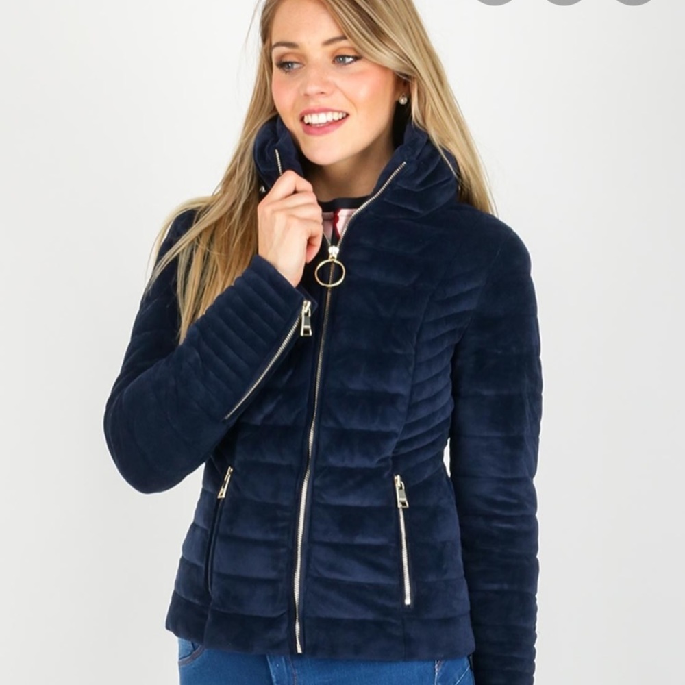Guess velvet navy teoma jacket